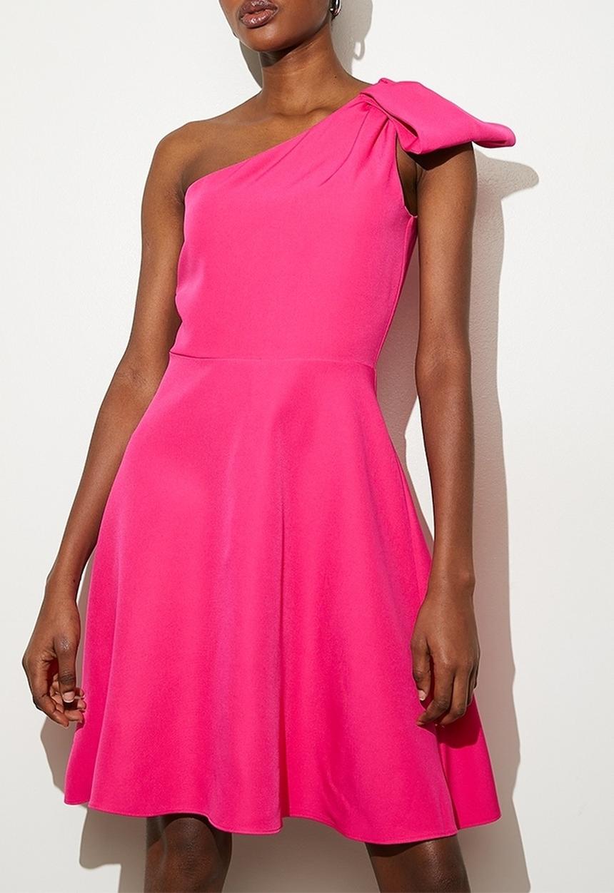 VELVET - Bow detail skater dress - fuschia