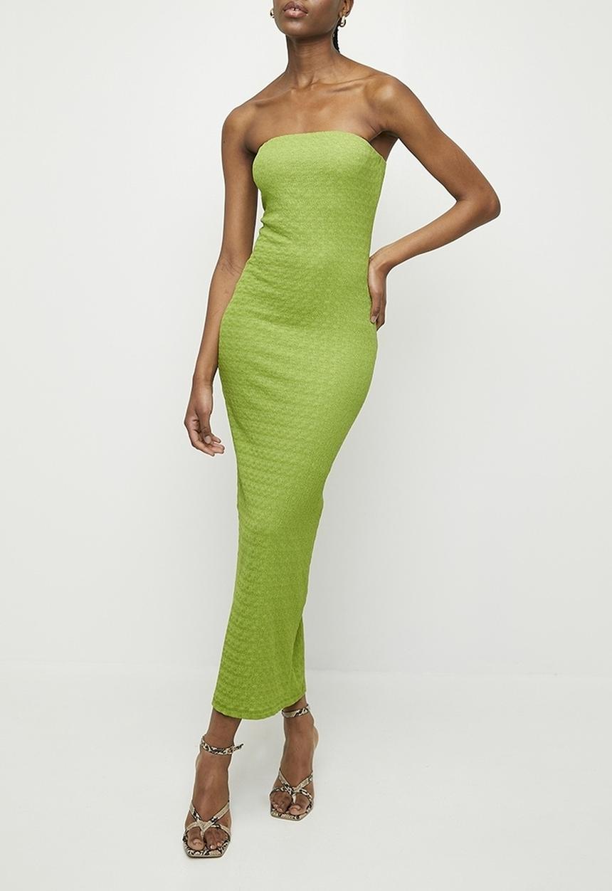Superbalist - Texture bandeau midi dress - kelp forest