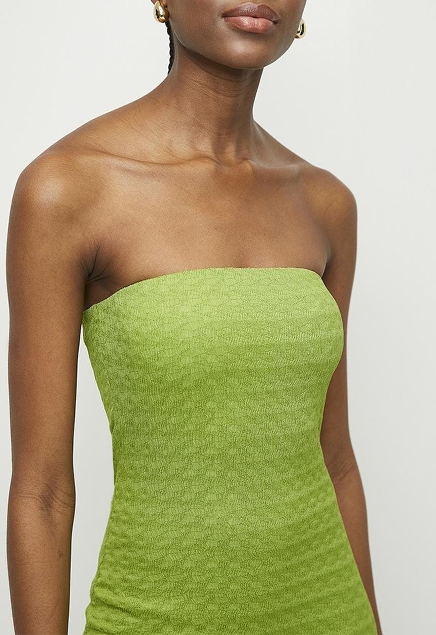 Superbalist - Texture bandeau midi dress - kelp forest