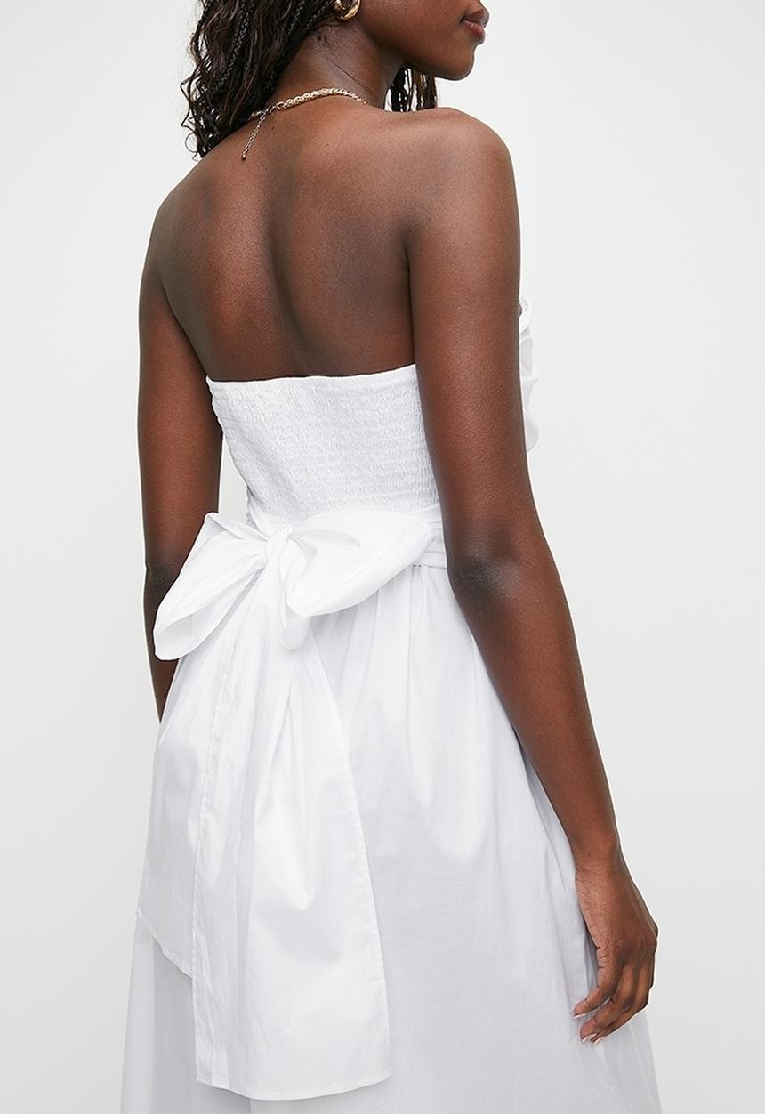 MILLA - Draped sweetheart tieback jumpsuit - white