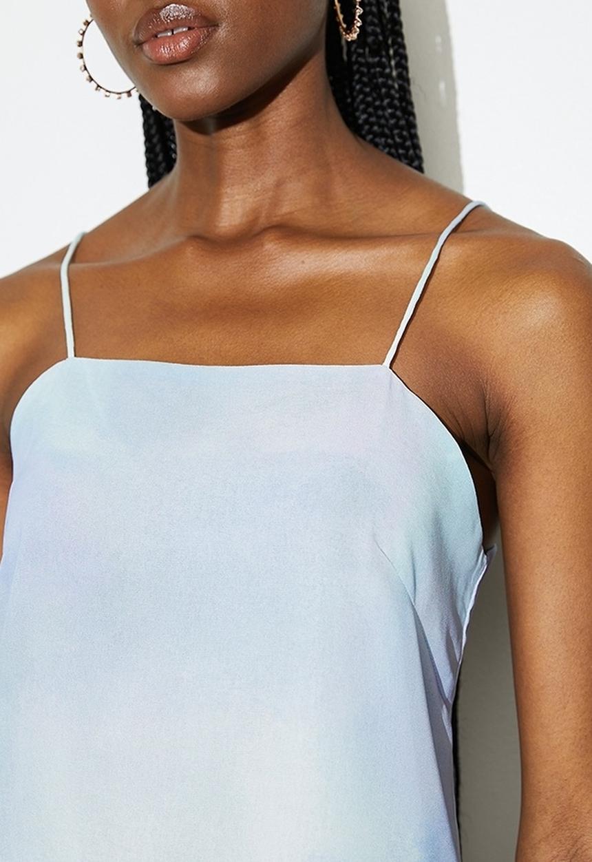 VELVET - Embellished cami - blue smudge