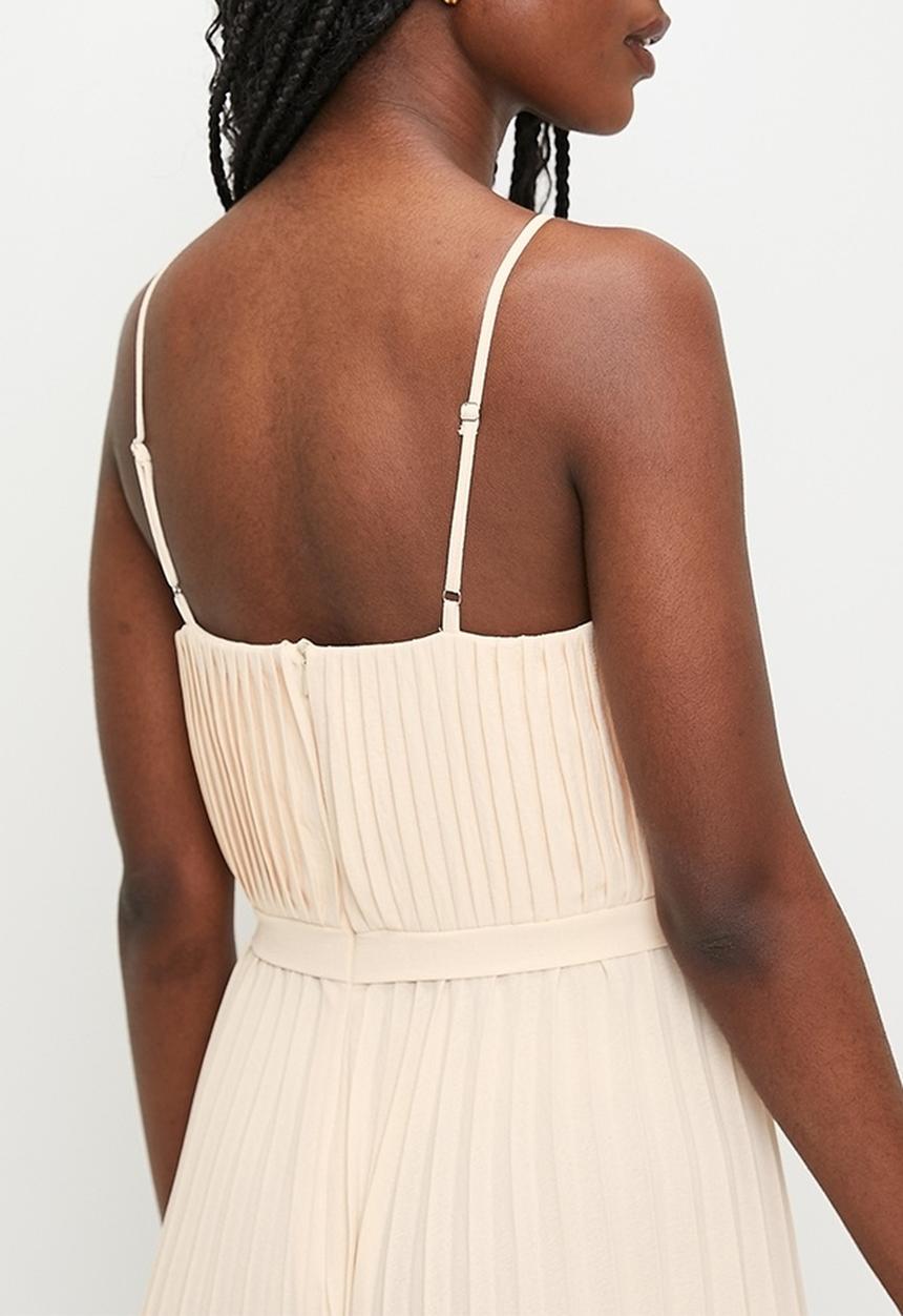 MILLA - Pleated v-neck strappy jumpsuit - vanilla cream