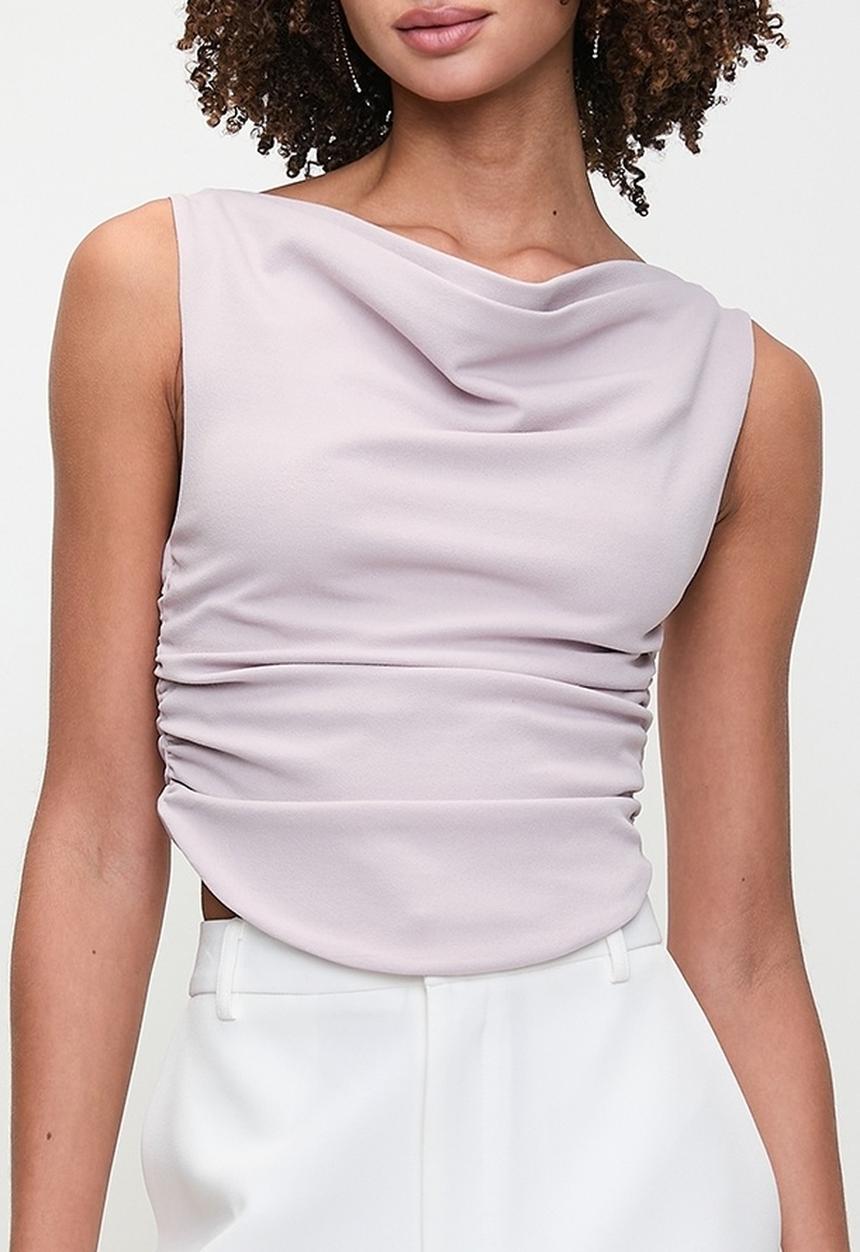 MILLA - Cowl drape tee - lilac rose