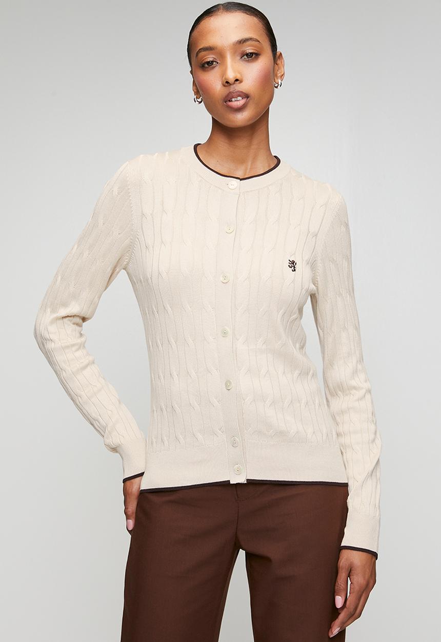 Pringle of Scotland - Pringle Angie Viscose Cardigan  - Stone