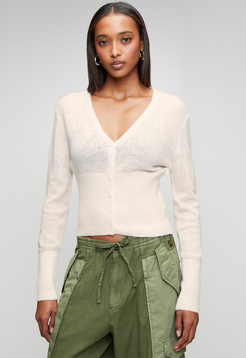 Cotton On - Feather Button Cardi - Porcelain