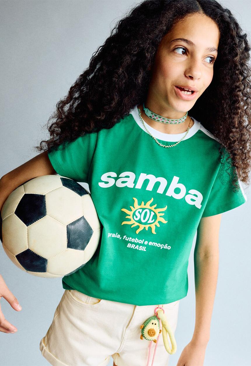 MANGO - T-shirt Brasil - Dark Green