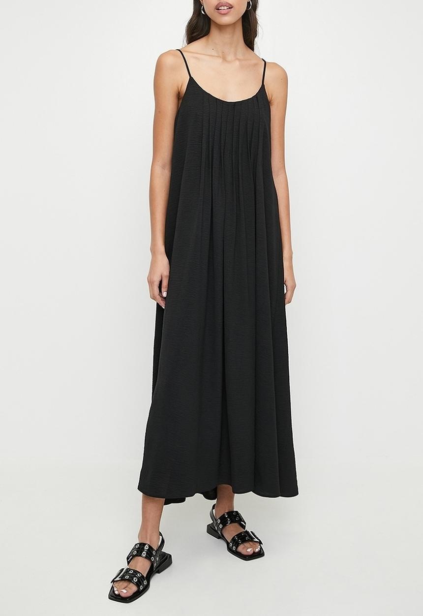 Superbalist - Tuck Detail Strappy Midi Dress - Black
