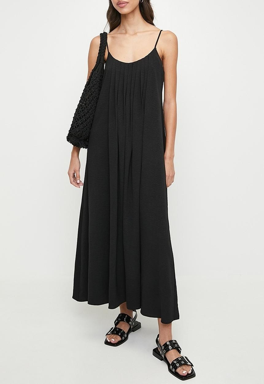 Superbalist - Tuck Detail Strappy Midi Dress - Black