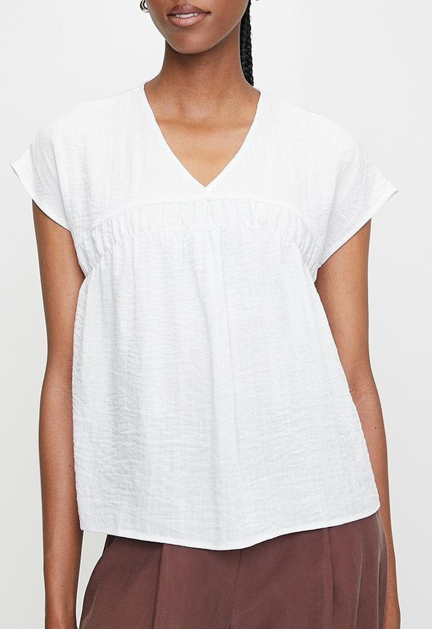edit - Co-ord shirred detail shell - white