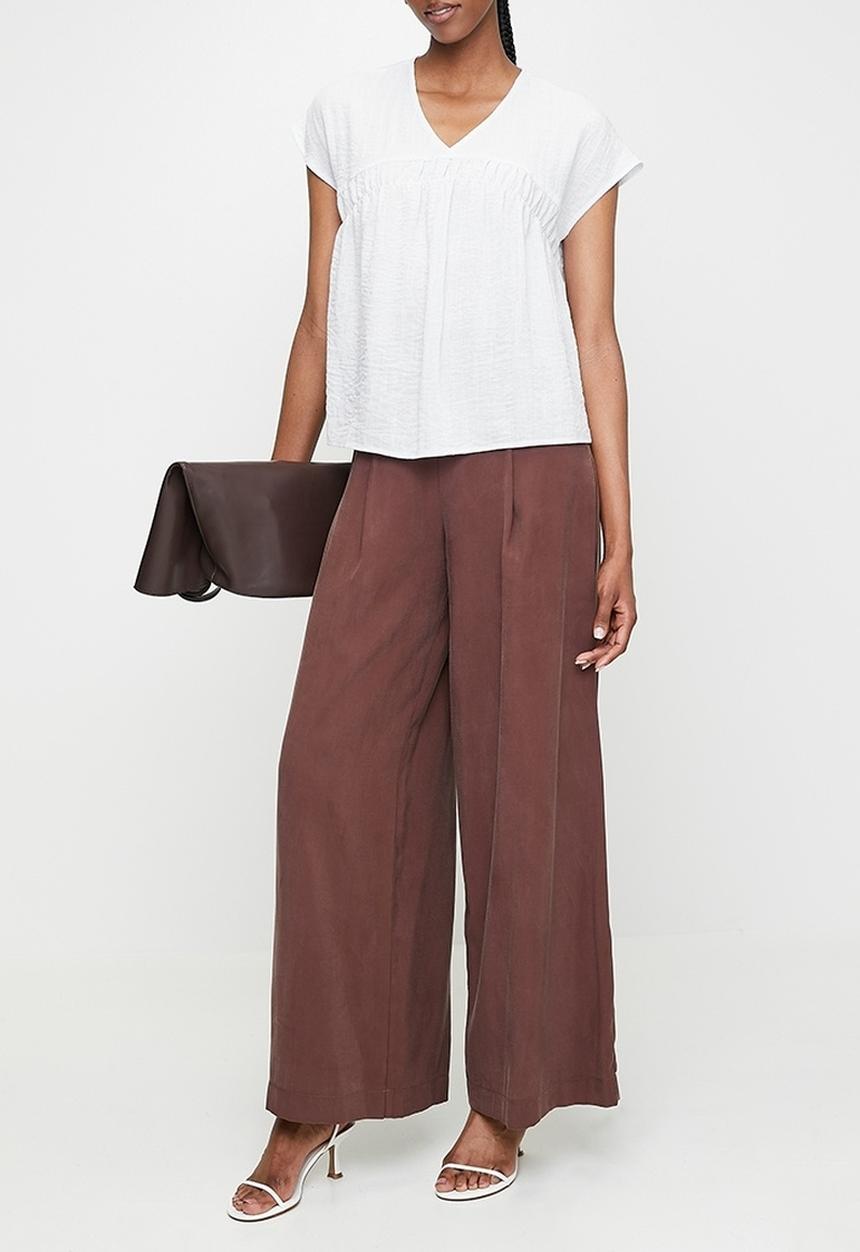 edit - Co-ord shirred detail shell - white
