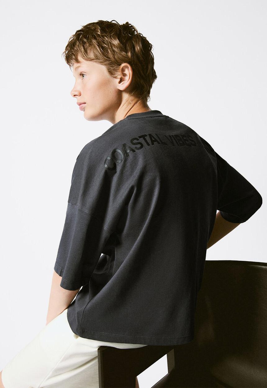 MANGO - T-shirt Coastal - Dark Grey