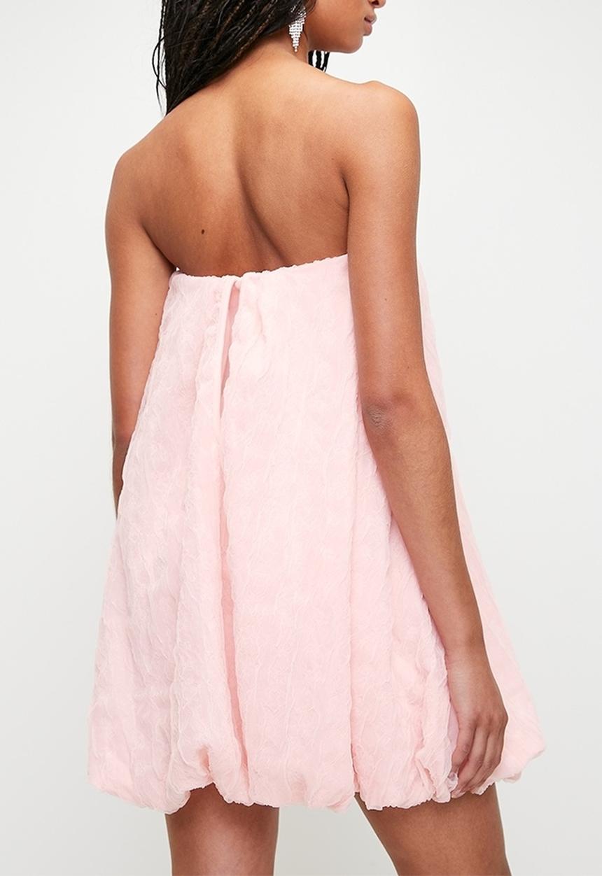 MILLA - Texture organza bubble mini trapeze - pink