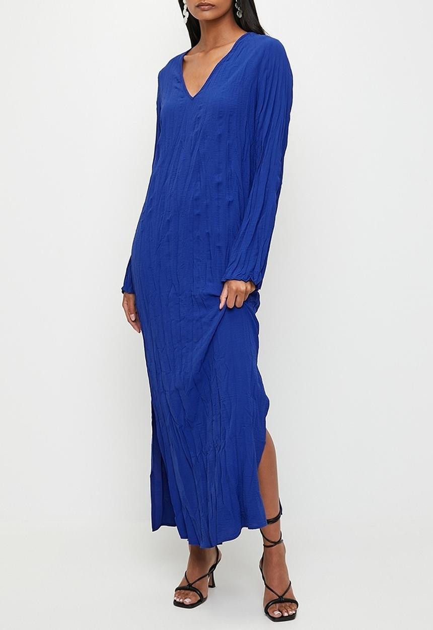 Superbalist - Crushed column dress with slits - blue