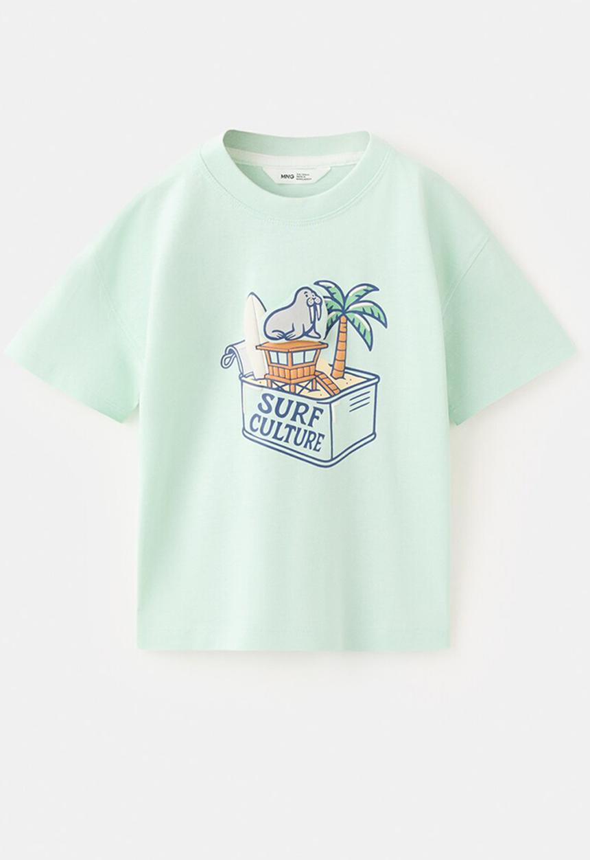 MANGO - T-shirt Seal - Turquoise - Aqua