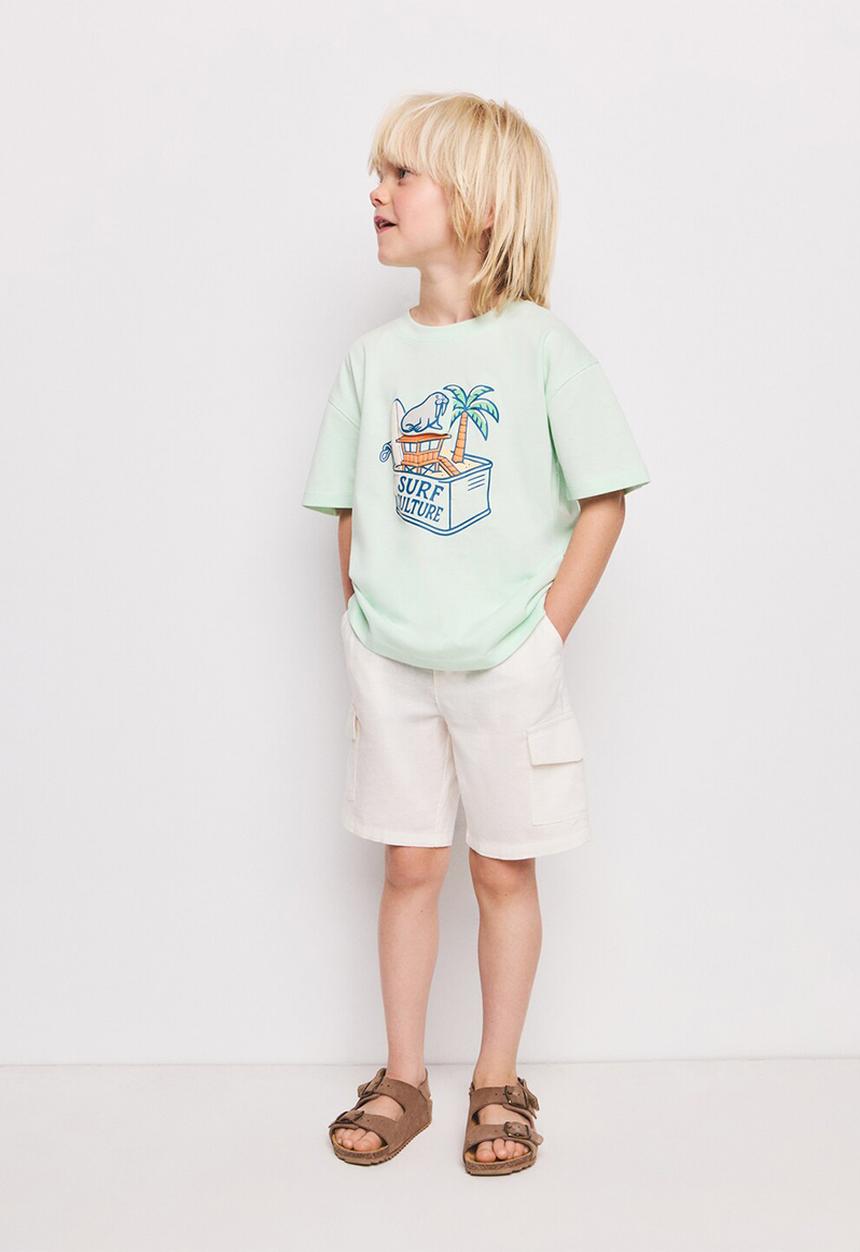 MANGO - T-shirt Seal - Turquoise - Aqua
