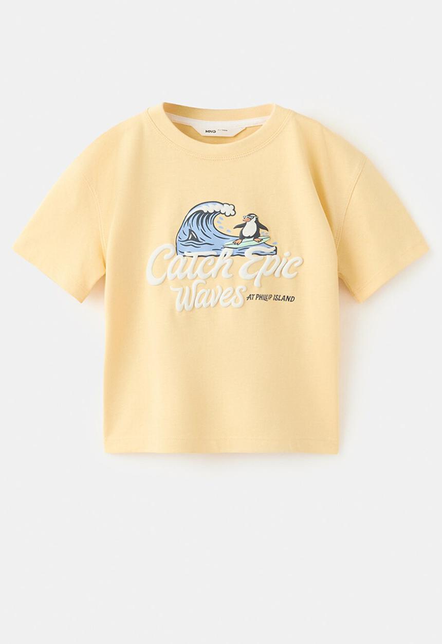 MANGO - T-shirt Penguin - Medium Yellow