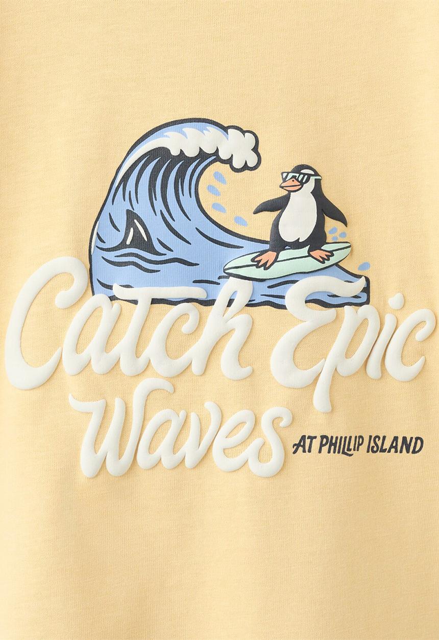 MANGO - T-shirt Penguin - Medium Yellow