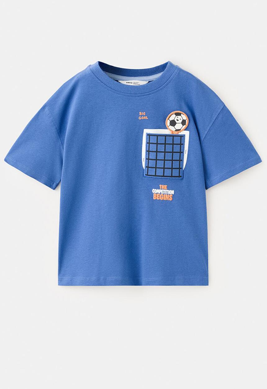 MANGO - T-Shirt Ball - Medium Blue