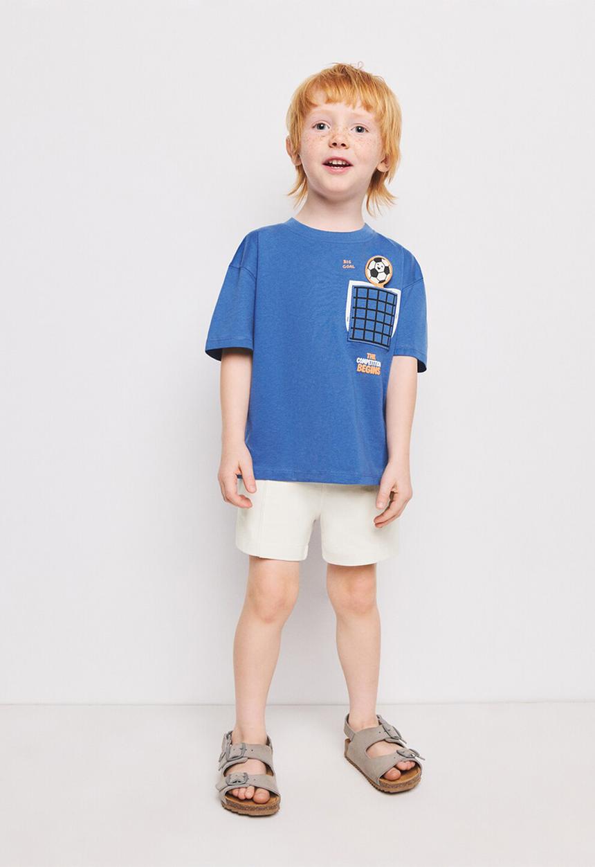 MANGO - T-Shirt Ball - Medium Blue