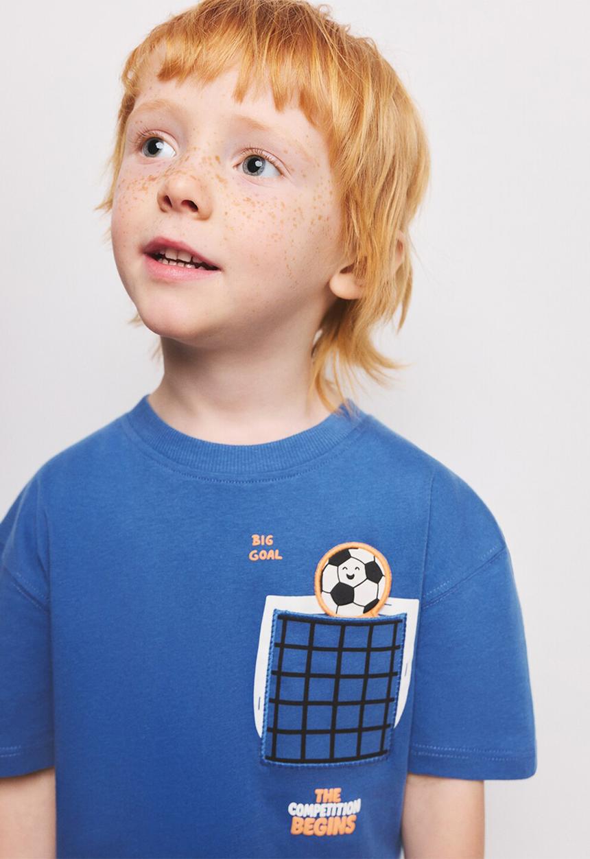MANGO - T-Shirt Ball - Medium Blue