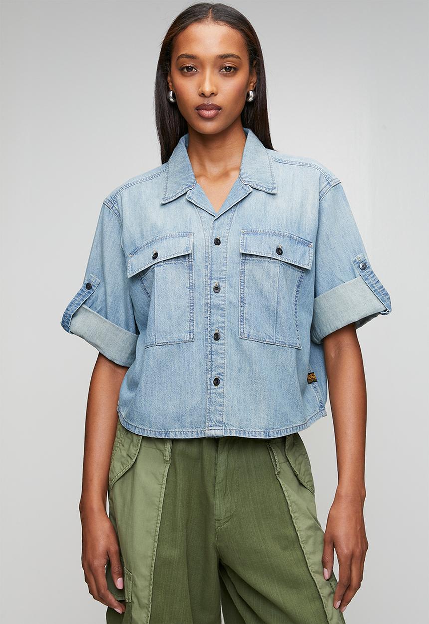 G-STAR - Boxy relaxed shirt short sleeve wmn - vintage sandblast