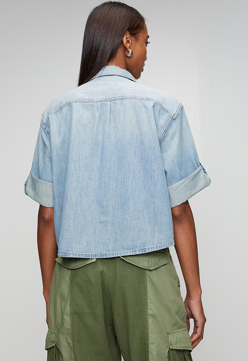 G-STAR - Boxy relaxed shirt short sleeve wmn - vintage sandblast