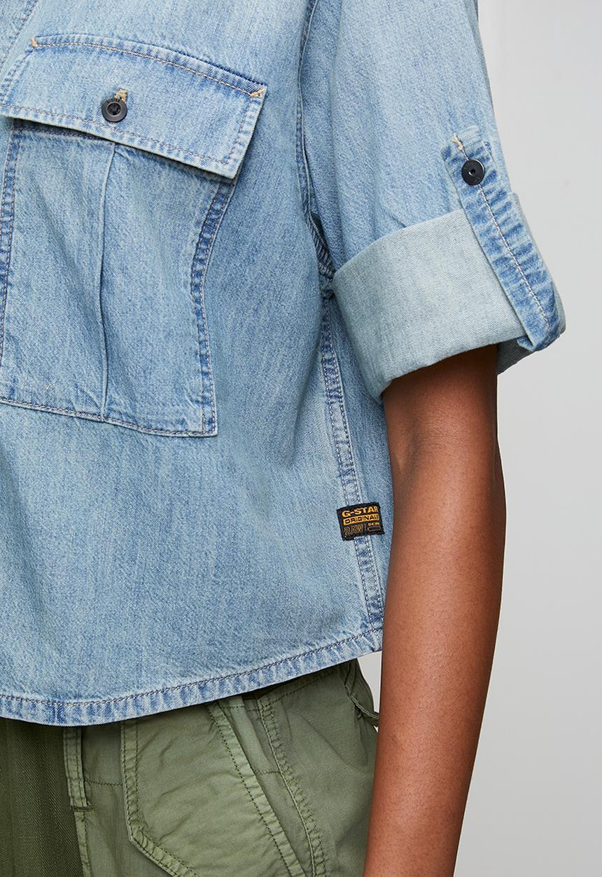 G-STAR - Boxy relaxed shirt short sleeve wmn - vintage sandblast
