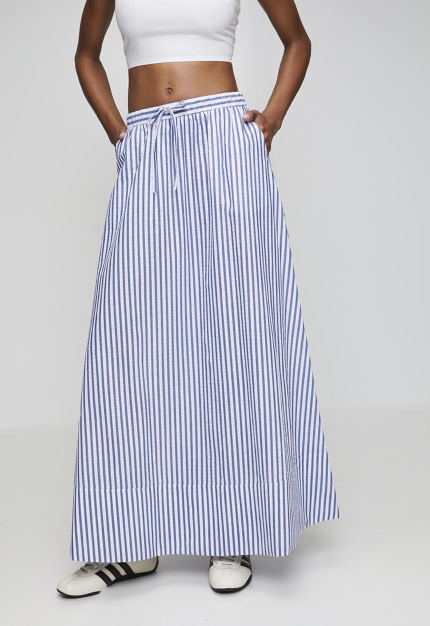 New Look - St donna seer circle skirt - blue
