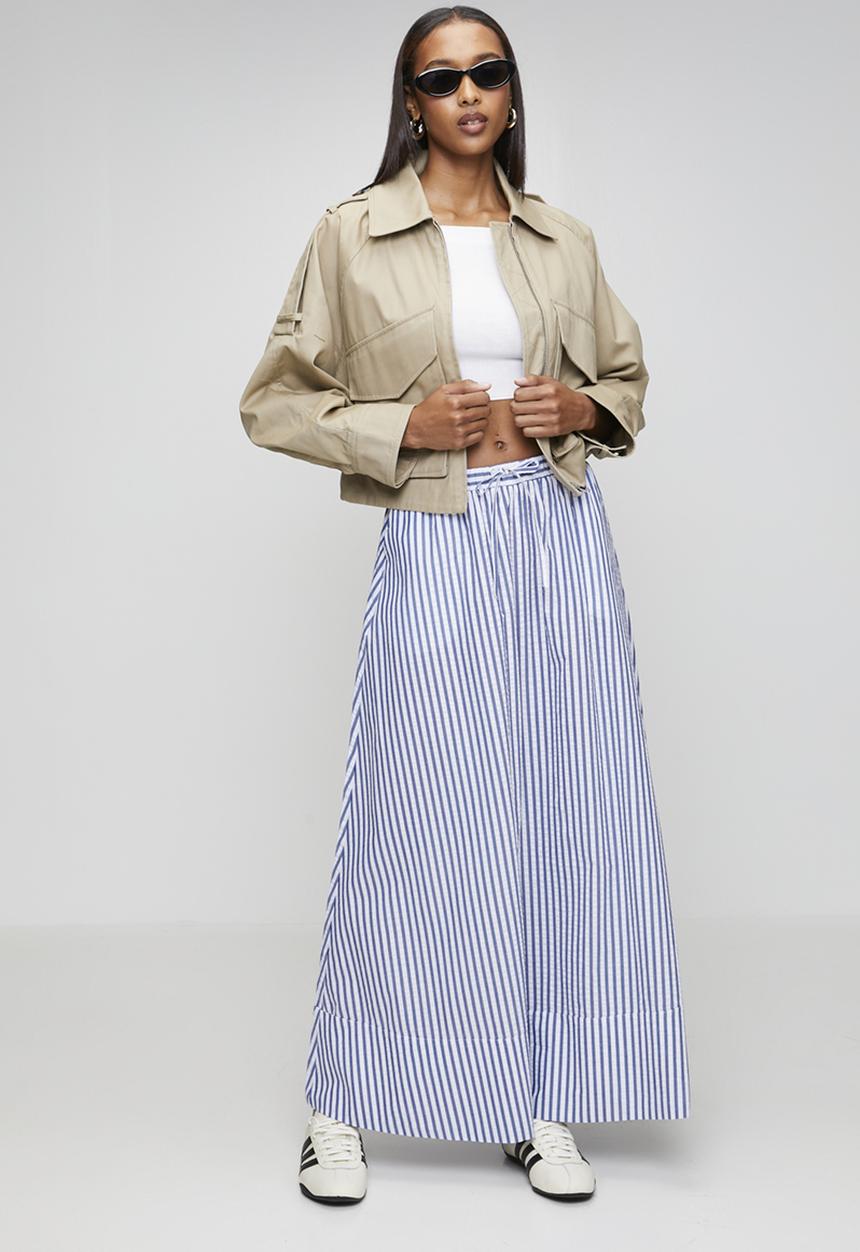 New Look - St donna seer circle skirt - blue