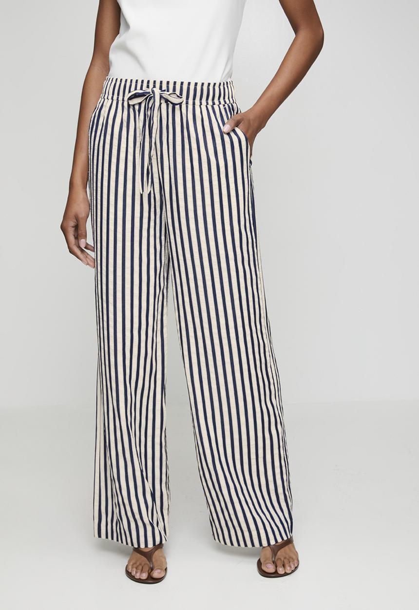 New Look - Stella seer stripe wl trouser - blue