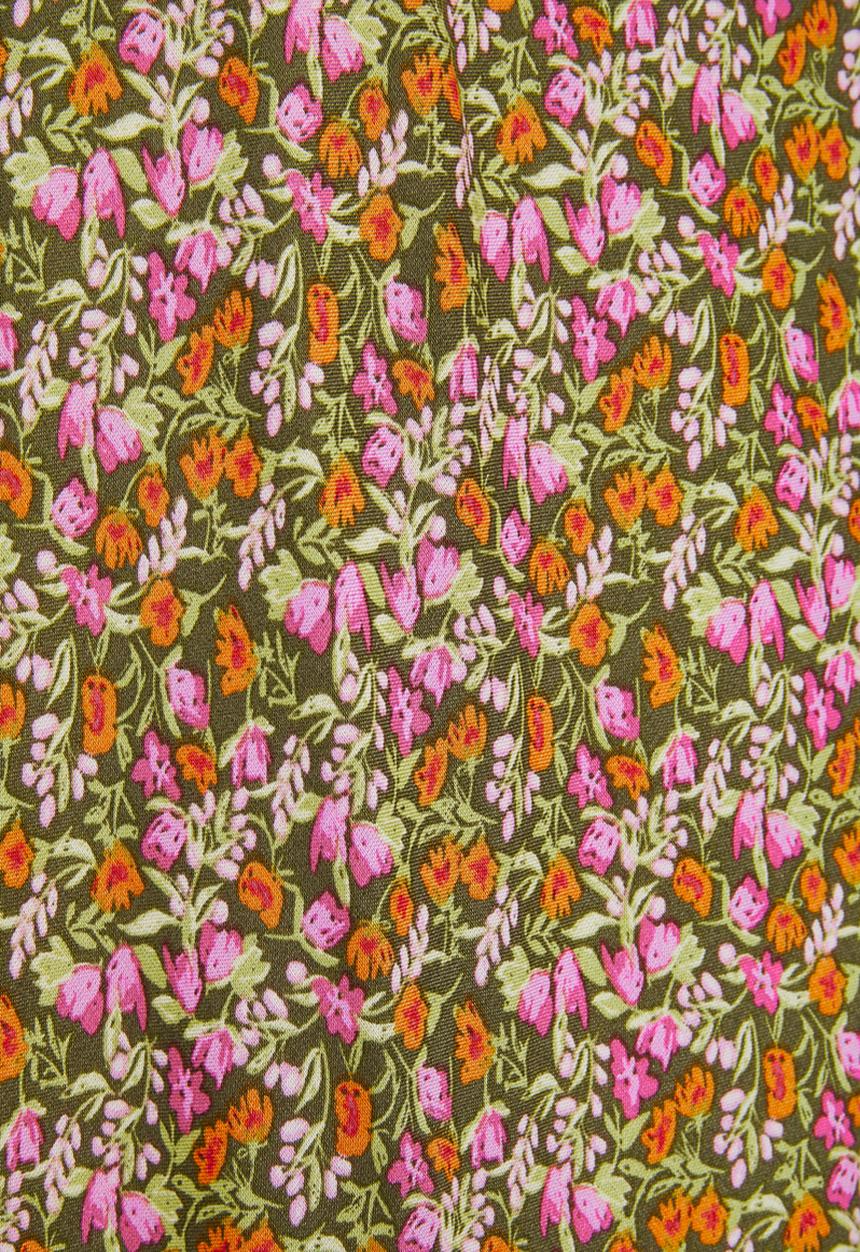 New Look - Hazel floral spun bias midi skirt - green