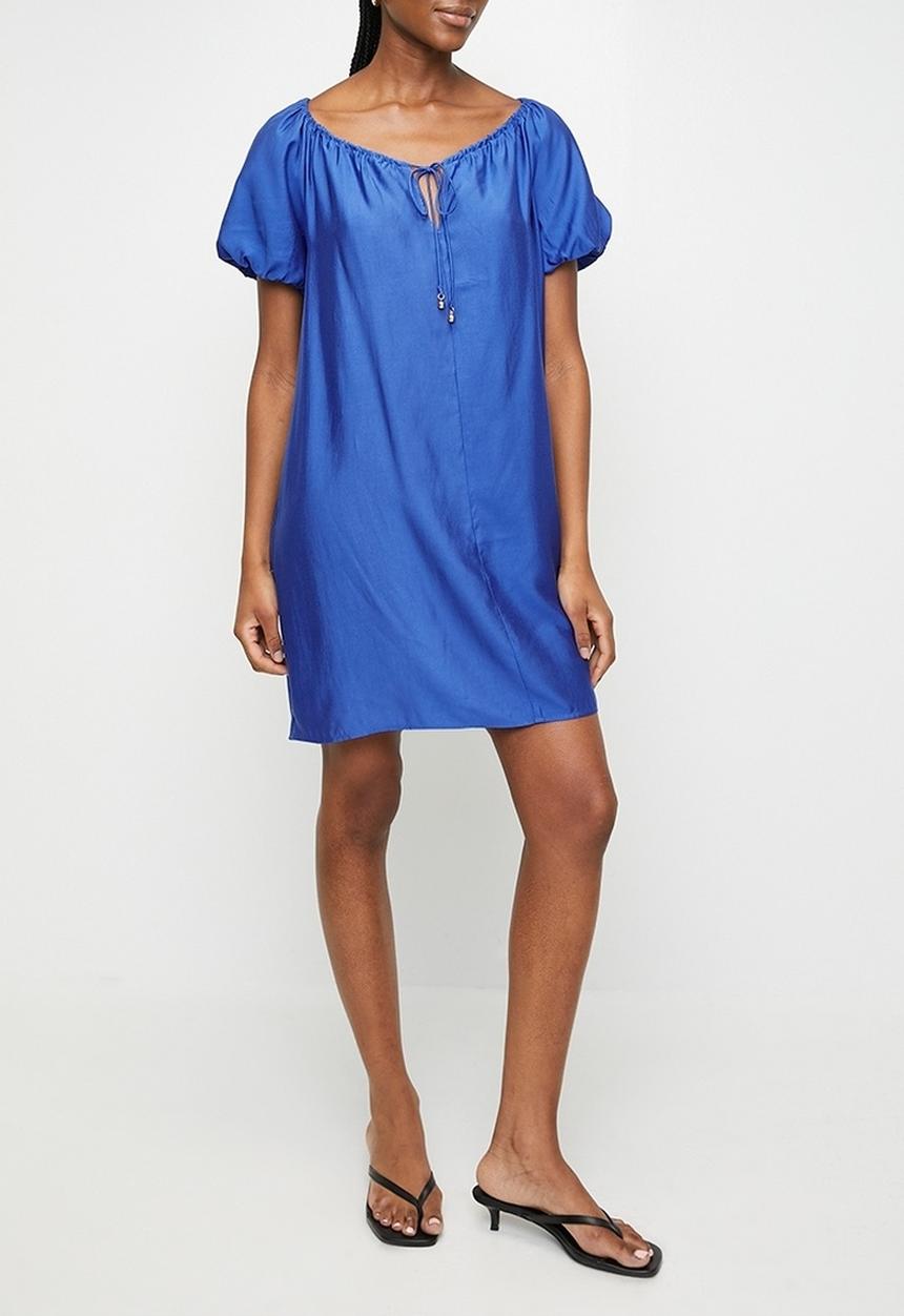 H&M - Drawstring-neck dress - dark blue