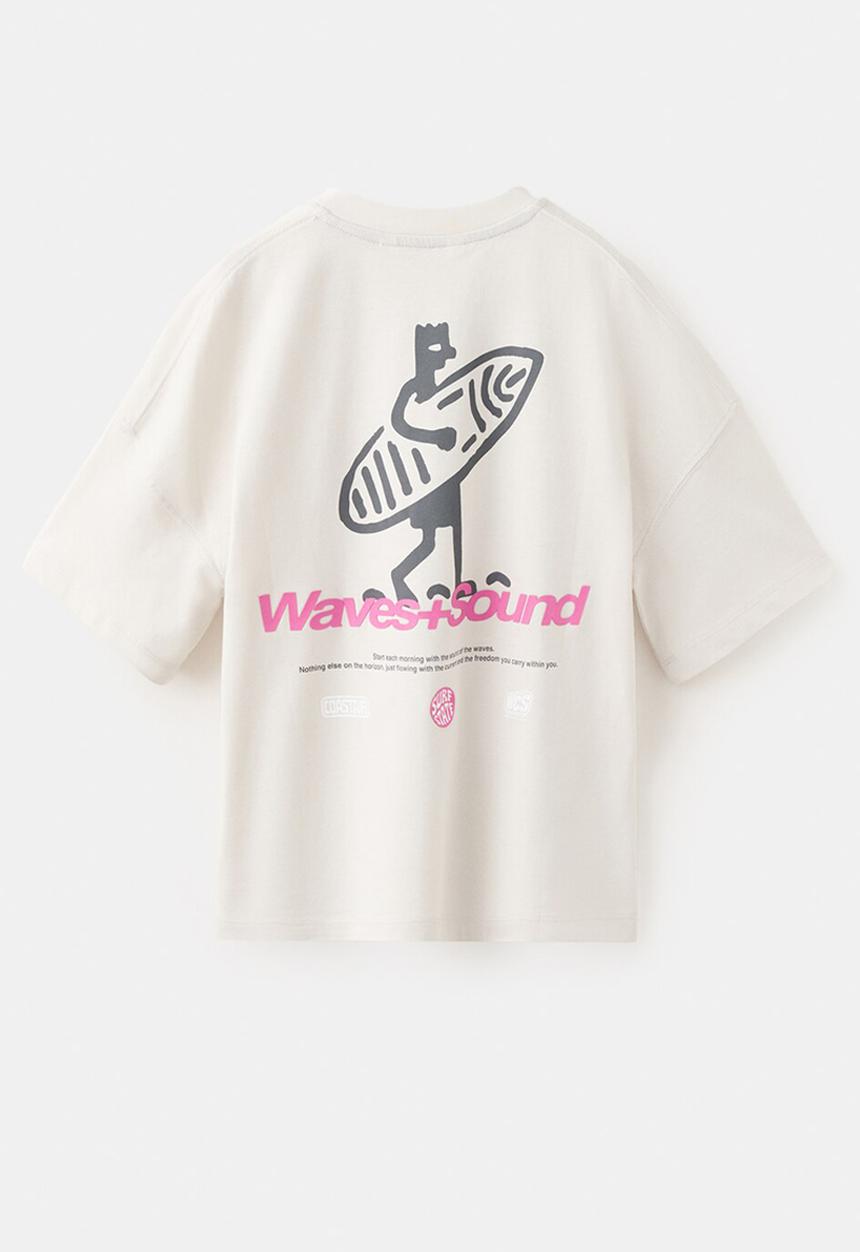 MANGO - T-Shirt Golden - Light Beige