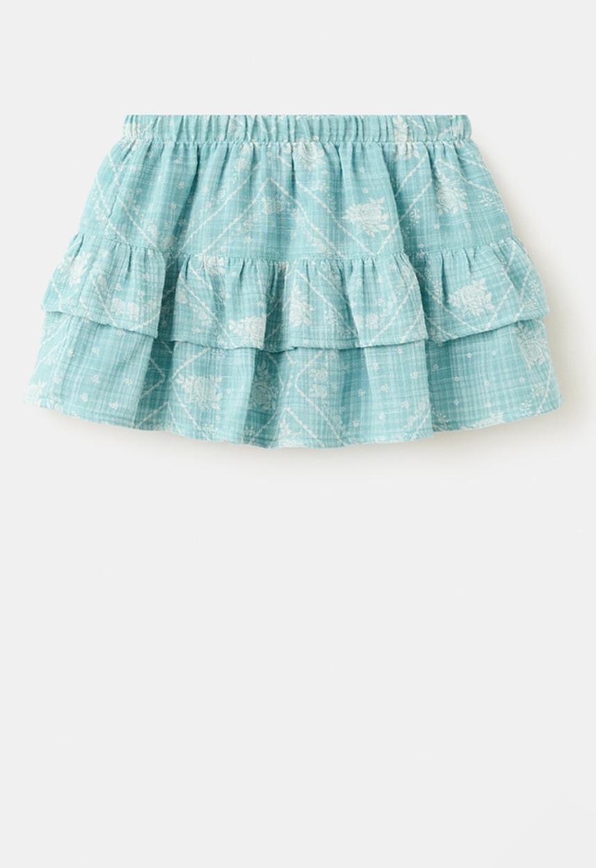 MANGO - Skirt Dizzy - Turquoise & Aqua