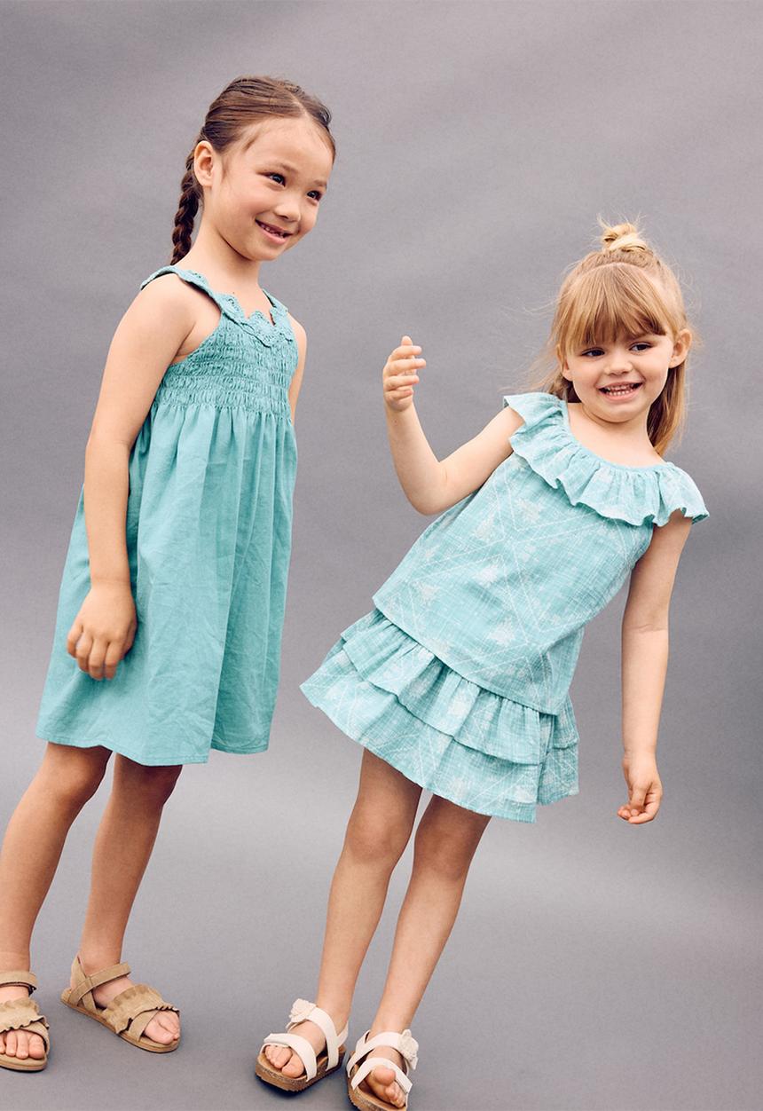 MANGO - Skirt Dizzy - Turquoise & Aqua