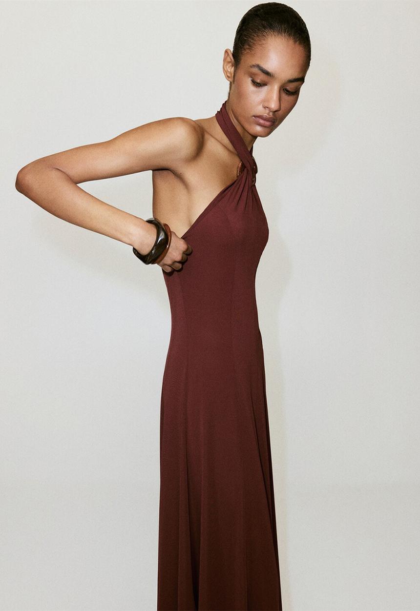 MANGO - Dress buni - burnt orange