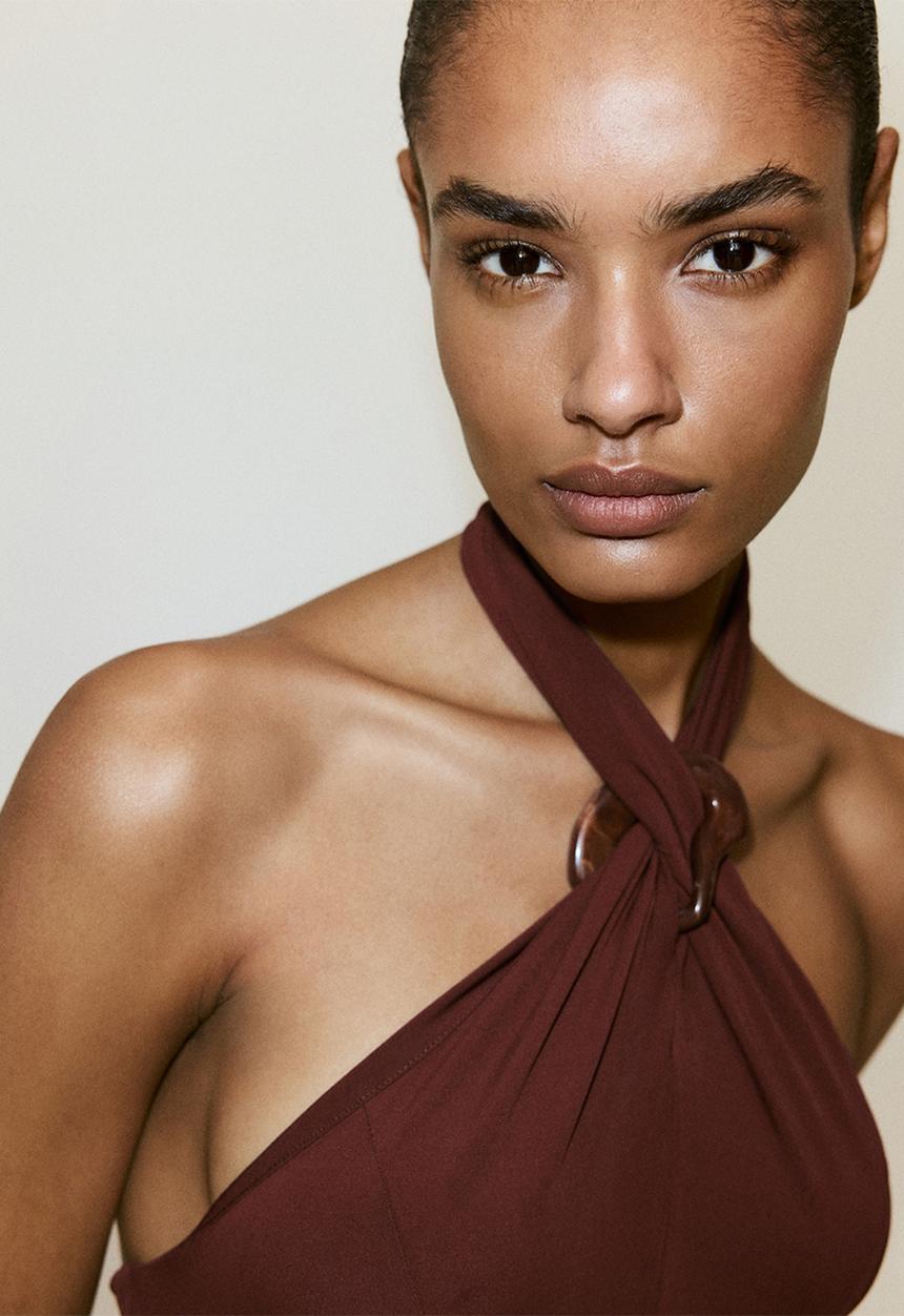 MANGO - Dress buni - burnt orange