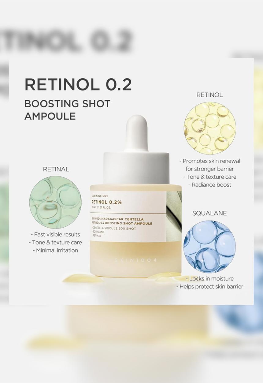 SKIN1004 - Madagascar Centella Retinol 0.2 Boosting Shot Ampoule - 30ml