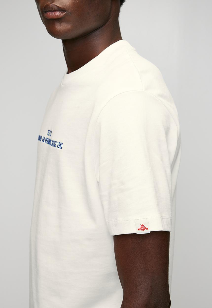 Replay - Jersey T-shirt with Lettering Embroidery - Natural White