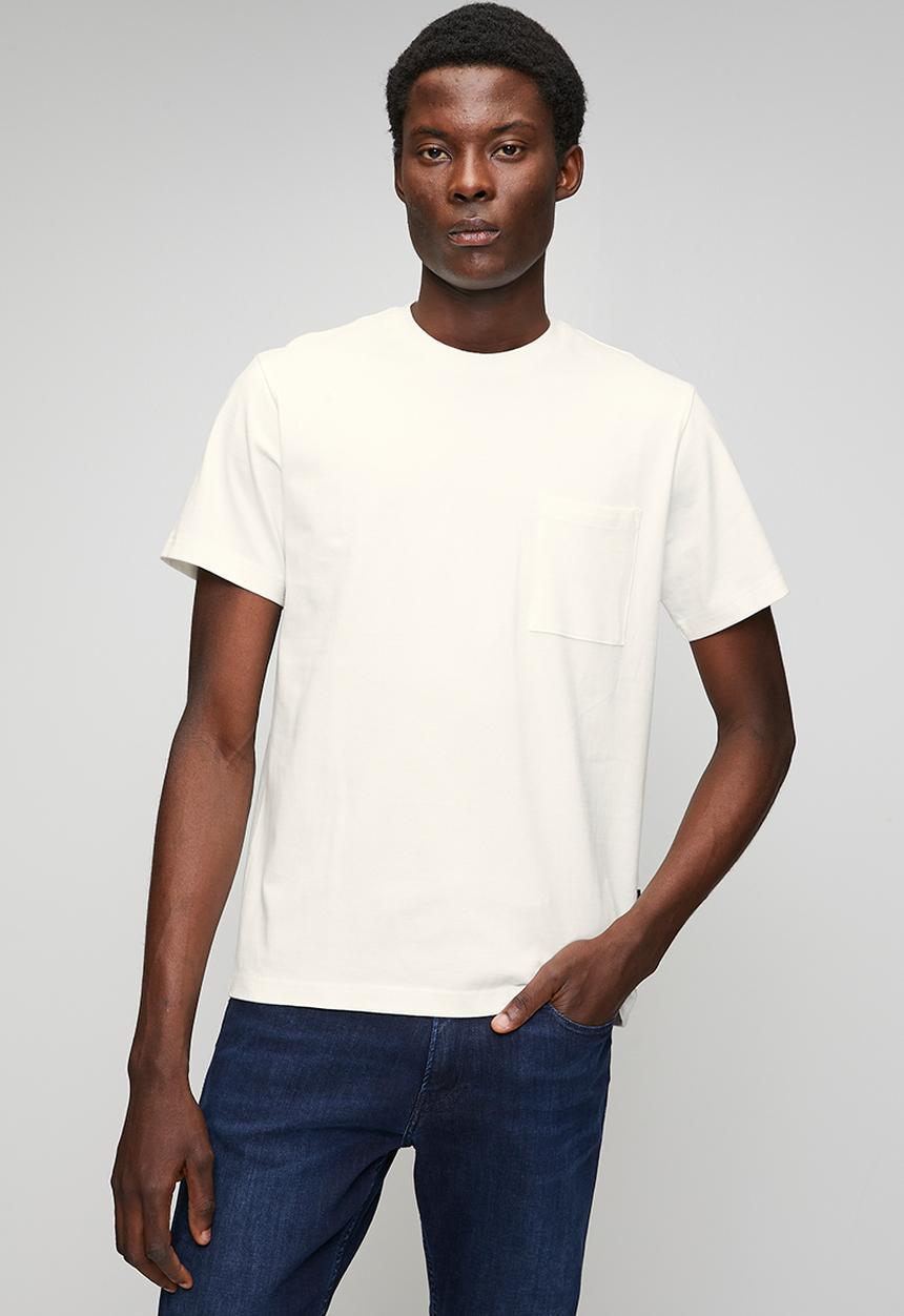 Replay - Jersey T-shirt with breast pocket and print - natural white