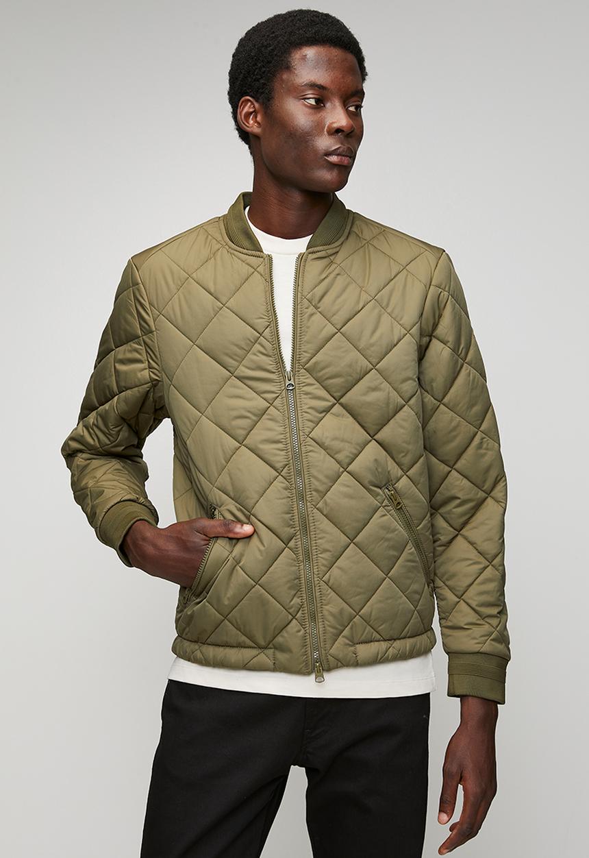 Replay - Regular fit quilted jacket - mud green