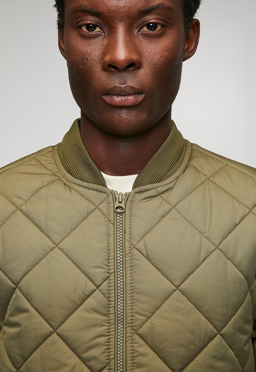 Replay - Regular fit quilted jacket - mud green