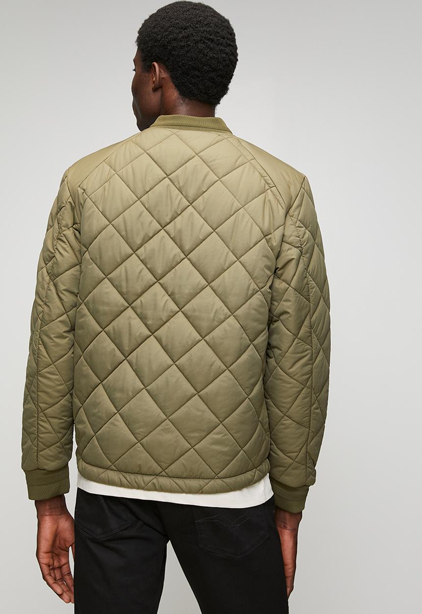 Replay - Regular fit quilted jacket - mud green