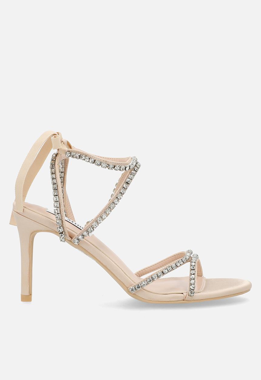 Be Mine - Jiana stiletto ankle strap heel - champagne satin