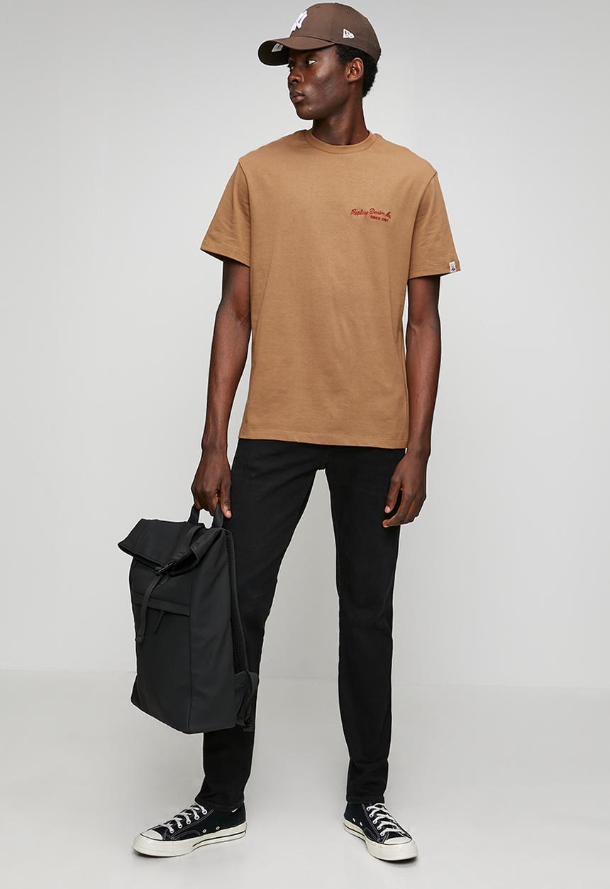 Replay - Jersey T-shirt with embroidery - brandy