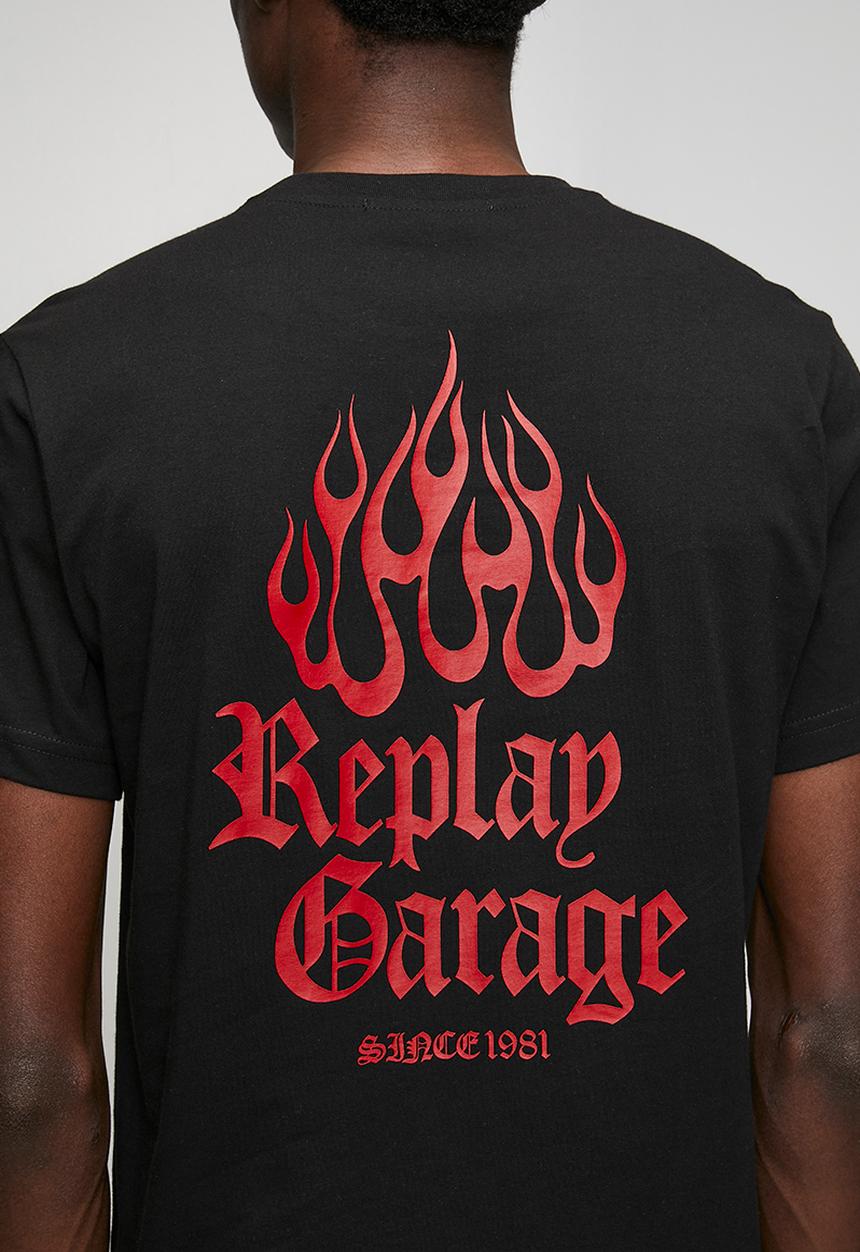 Replay - T-shirt with lettering - black