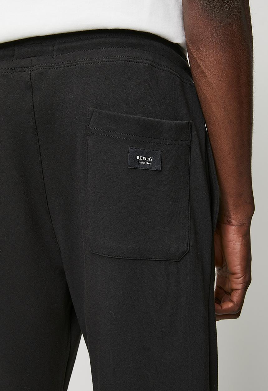 Replay - Regular fit tech fleece joggers - black