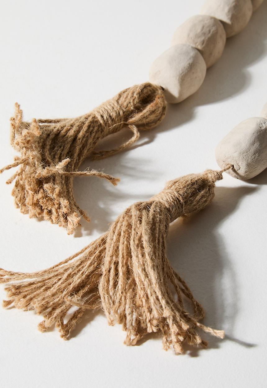 Sixth Floor - White Paper Mache Beads - white