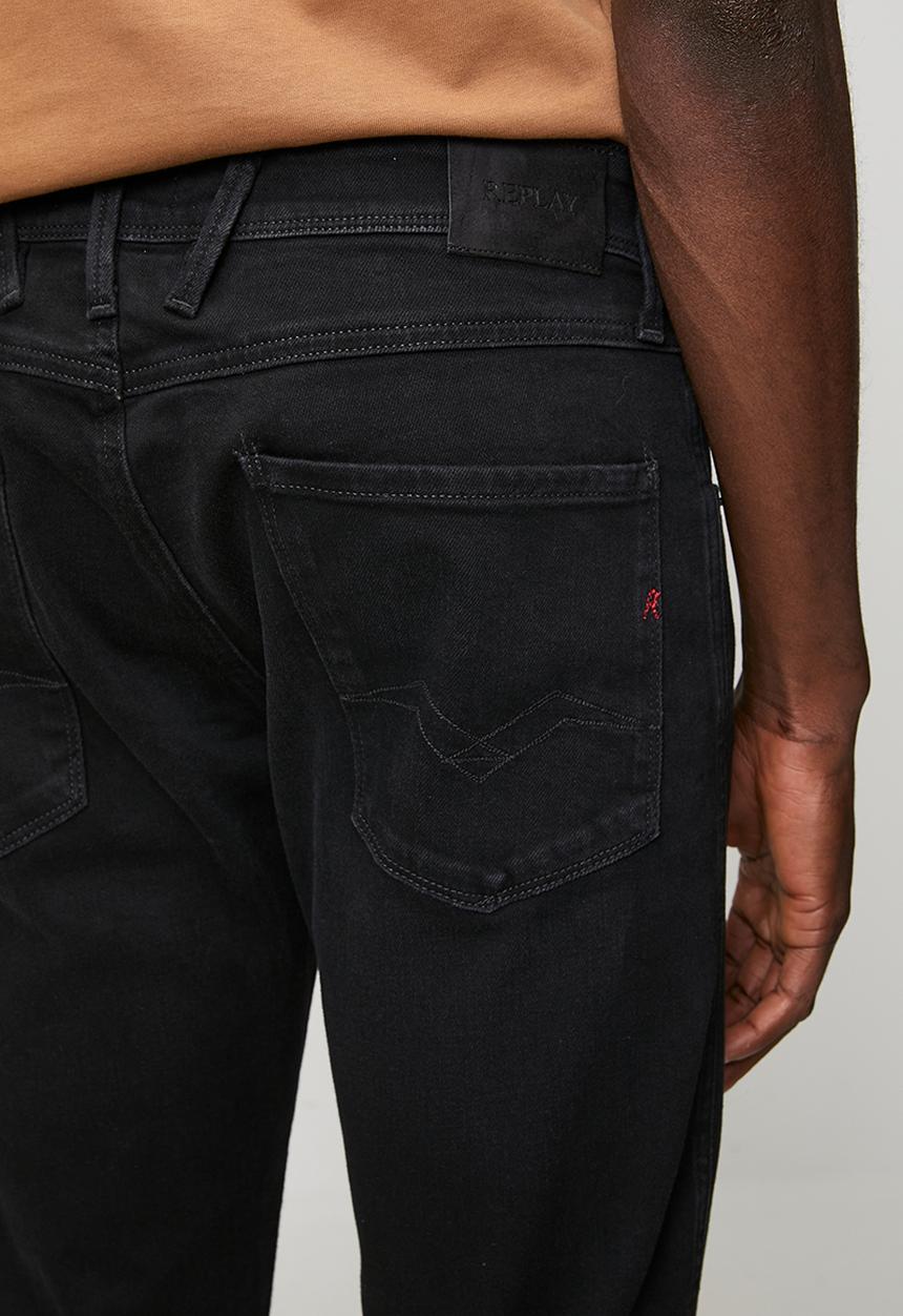 Replay - Hyperflex Black Stretch Anbass Slim-Fit Jeans - Black