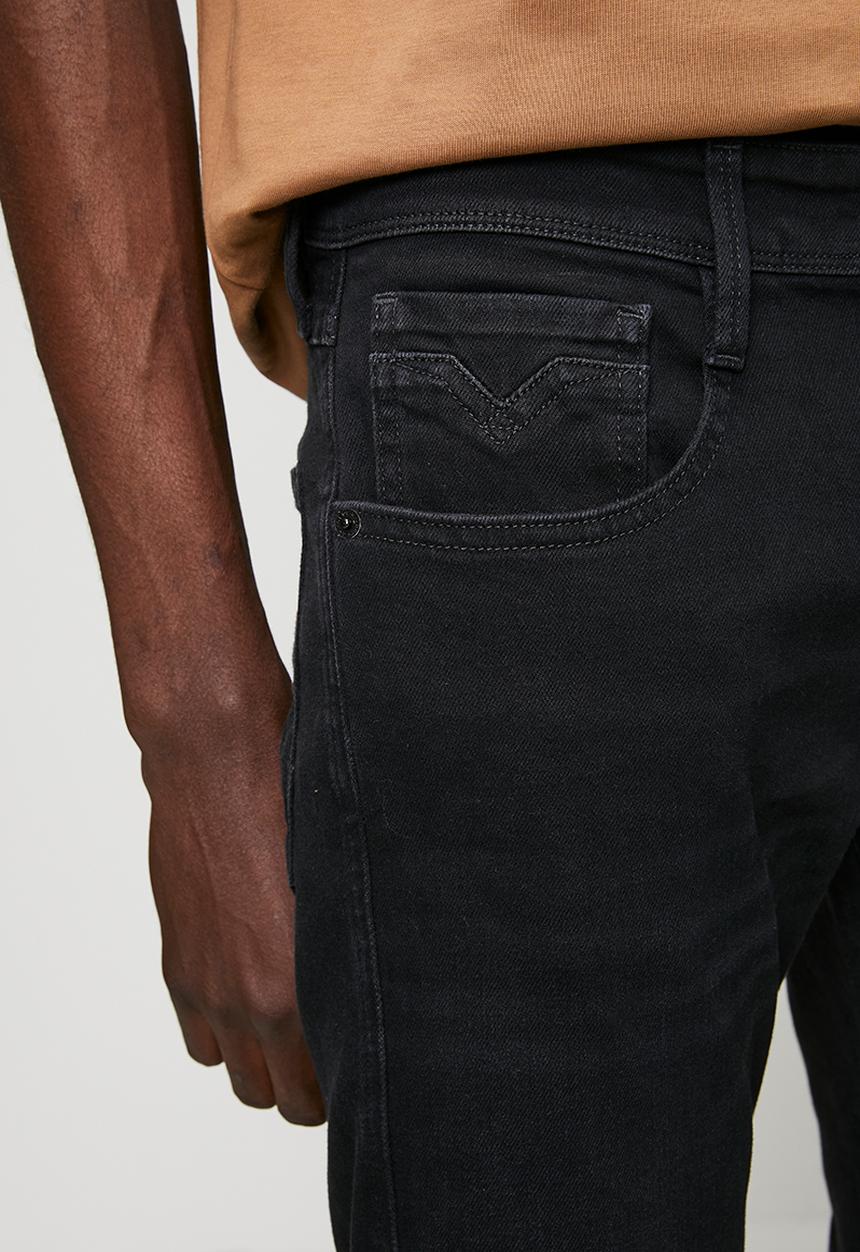 Replay - Hyperflex Black Stretch Anbass Slim-Fit Jeans - Black